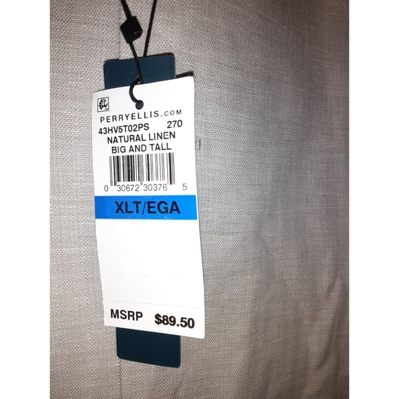 Perry Ellis Big & Tall Slim Fit Linen Blend Vest - Picture 11 of 13